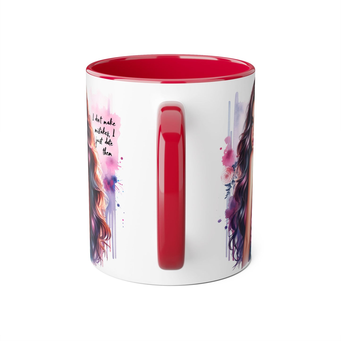 I Don't Make Mistakes, I Date Them Vibrant Accent Mug, Inspirational Coffee Cup, Artful Drinkware, Gift for Her, Motivational Mug, Home Decor, Unique Ceramic Cup