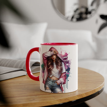 Chic Game Over Accent Mug - Stylish Coffee Cup for Gamers, Perfect Gift for Birthdays, Holidays, and Everyday Use