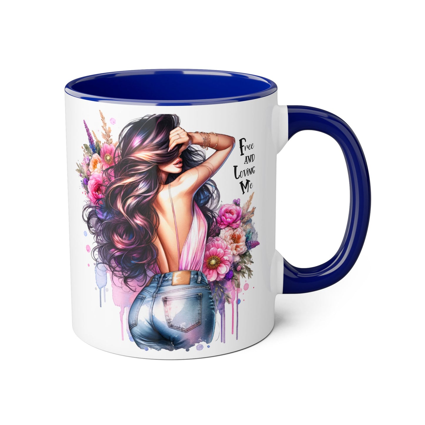 Boho Floral Accent Mug, Empowering Coffee Cup, Gift for Friends, Home Decor, Art Lover's Mug