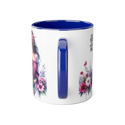 Lost You and Found Me Floral Beauty Accent Mug, Coffee Cup, Gift for Her, Inspirational Quote Mug, Artistic Drinkware, Home Decor