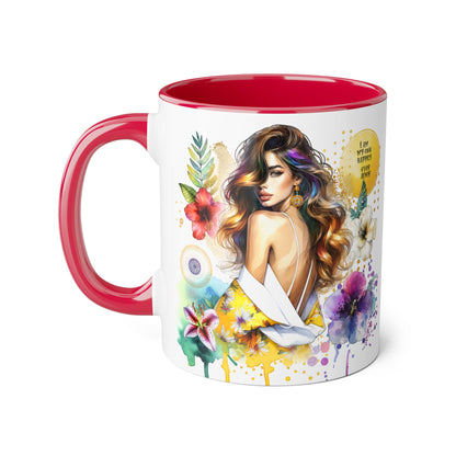 I Am My Own Happily Ever After Inspirational Floral Accent Mug - 11oz Motivational Coffee Cup for Women