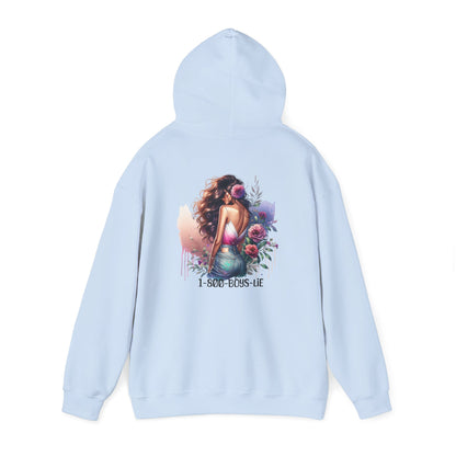 1-800-Boys-Lie Beautiful Floral Mermaid Hoodie - Unisex Heavy Blend™, Perfect for Cozy Days, Gifts, Beach Lovers, Everyday Wear