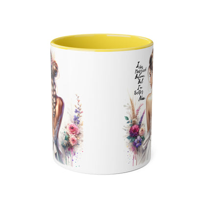 I Was Married Before But I'm Better Now Humoristic Chic Inspirational Accent Mugs, Motivational Gifts for Her, Flower Decor Coffee Cups, Unique Wedding or Bridal Shower Present, [...]