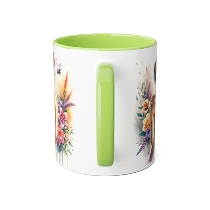 Colorful Floral Accent Mug with Inspirational Quote