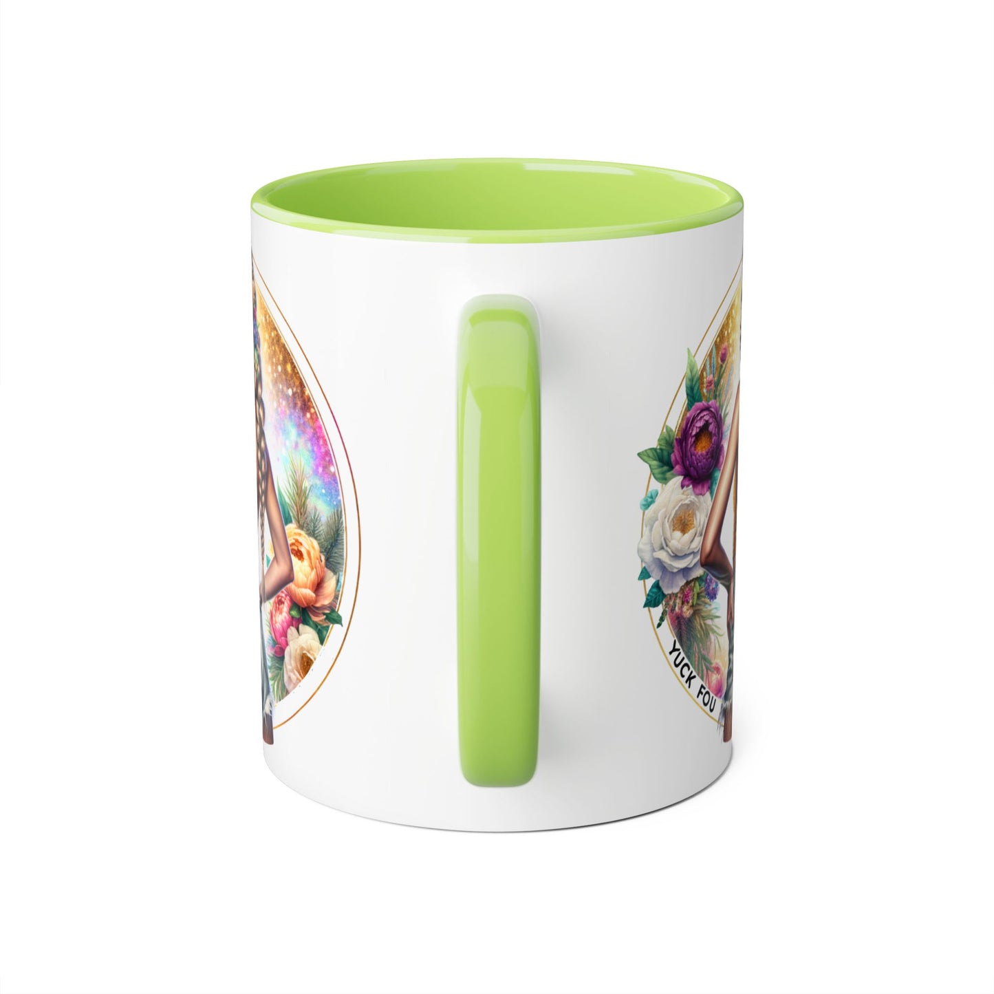Yuck Fou Artistic Accent Mugs - Beautiful Floral Designs for Coffee Lovers, Gift for Friends, Home Decor, Birthday, Everyday Use