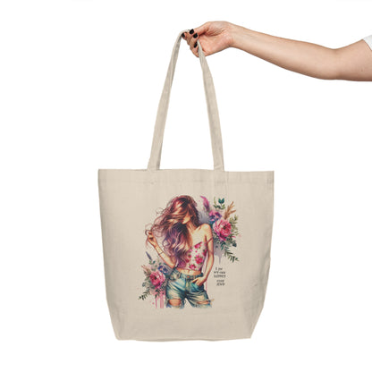 I Am My Own Happily Ever  After Floral Boho Canvas Tote Bag - Perfect for Shopping, Beach Days, Gift for Her, Eco-Friendly Bag, Art Lovers Tote