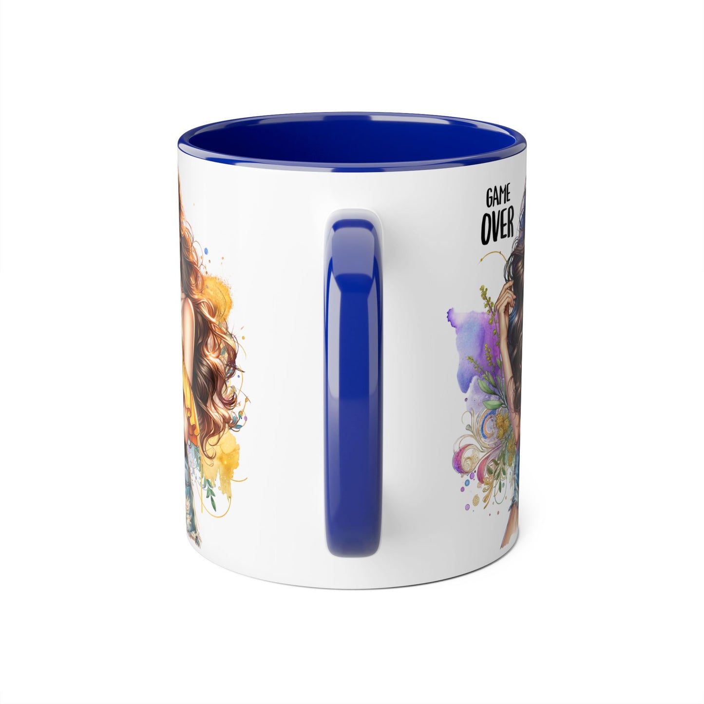 Game Over Accent Mug, 11oz Coffee Cup for Gaming Lovers, Unique Gift for Her, Fun Drinkware for Celebrations, Stylish Tea Mug