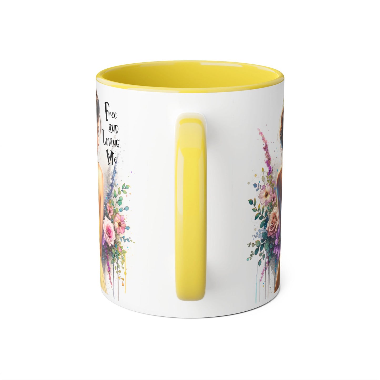 Floral Coffee Mug - Free and Loving Me, Artistic Gift for Her, Boho Style Coffee Cup, Inspirational Home Décor, Perfect for Birthdays, [...]