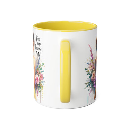 Floral Coffee Mug - Free and Loving Me, Artistic Gift for Her, Boho Style Coffee Cup, Inspirational Home Décor, Perfect for Birthdays, [...]