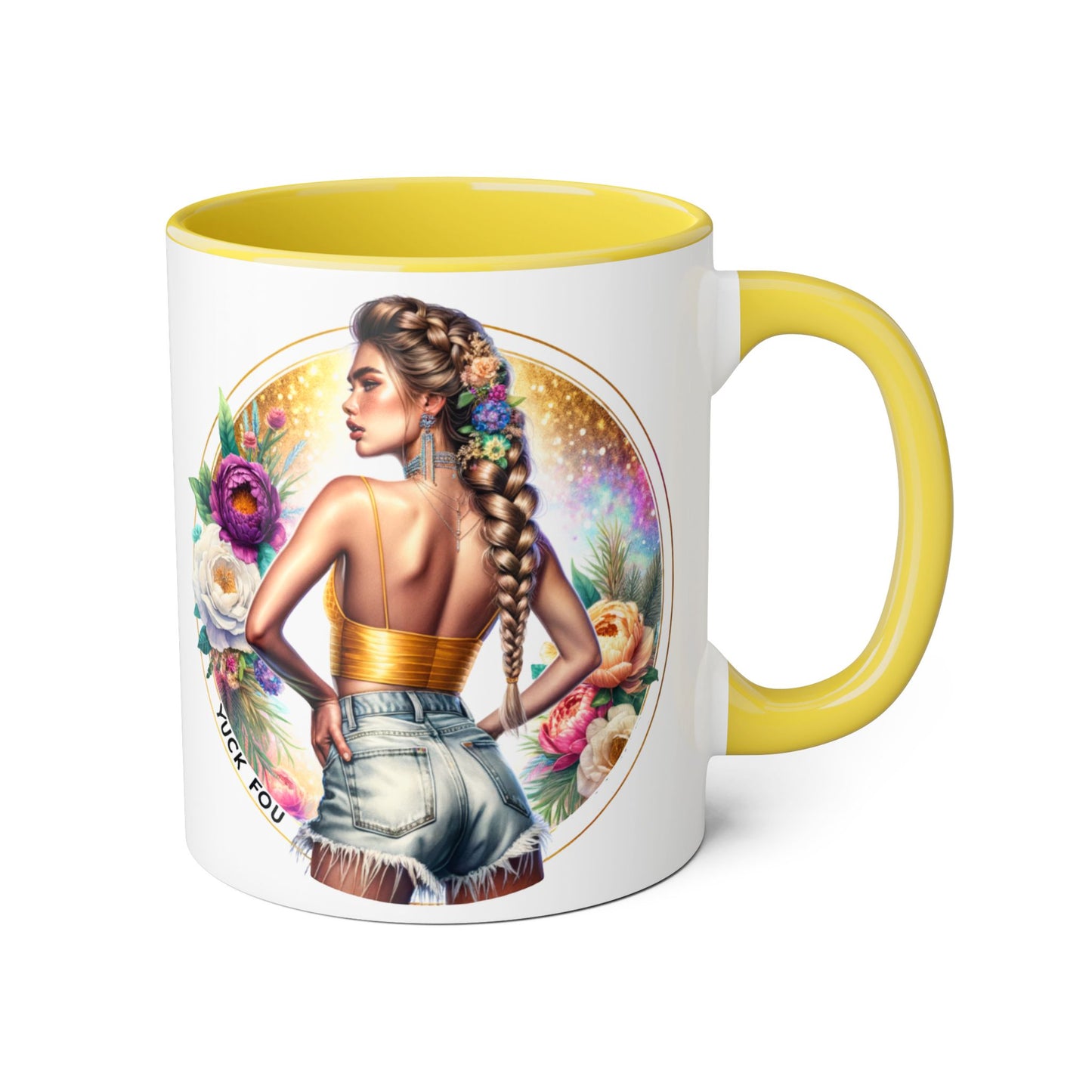 Yuck Fou Artistic Accent Mugs - Beautiful Floral Designs for Coffee Lovers, Gift for Friends, Home Decor, Birthday, Everyday Use