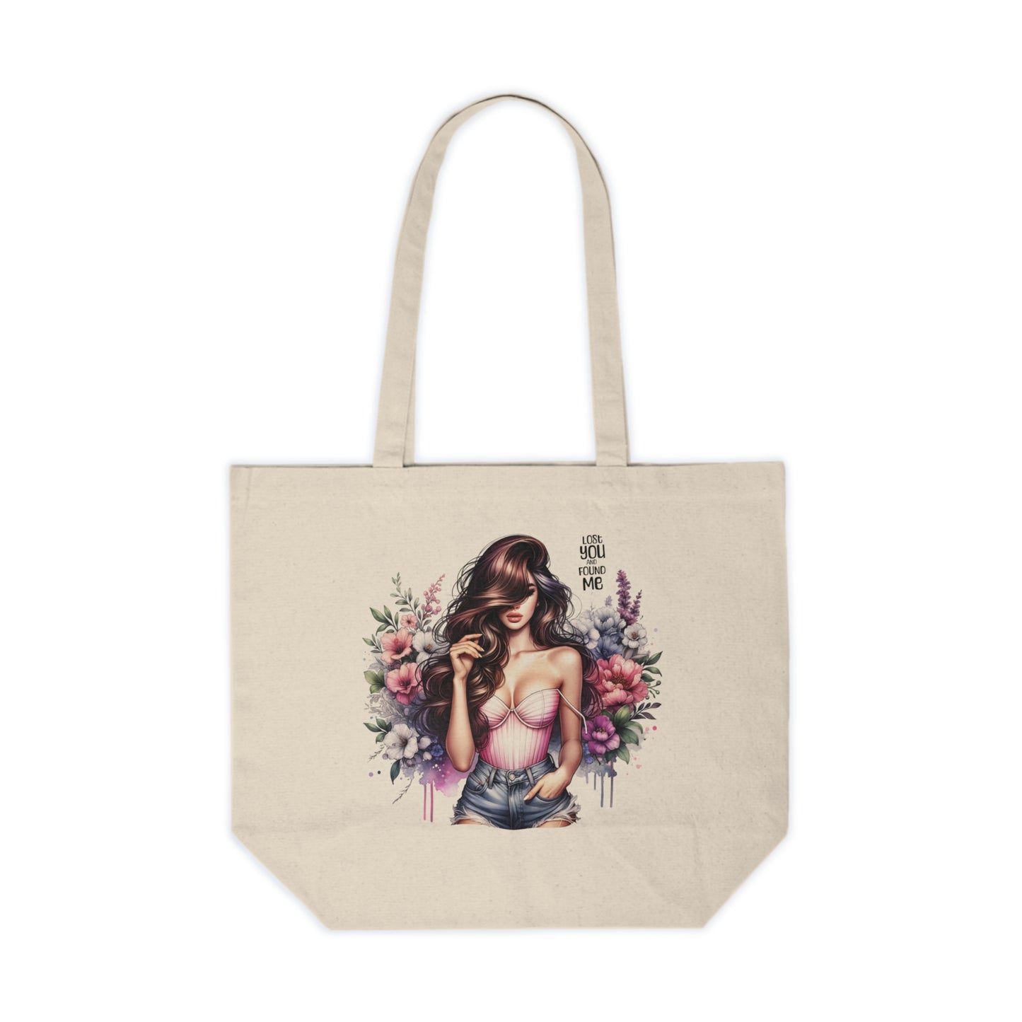 Lost You and Found Me Stylish Floral Canvas Tote Bag - Perfect for Shopping, Beach Days, Gifts & Eco-Friendly Living