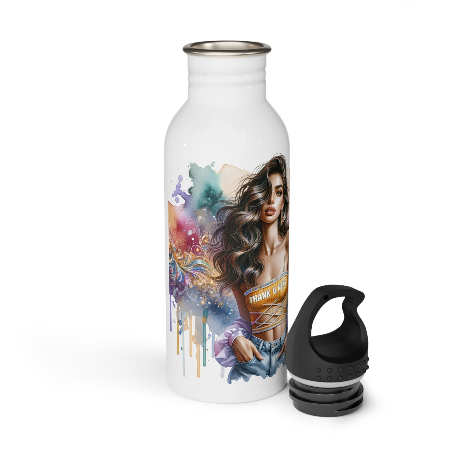 Thank U, Next Vibrant Stainless Steel Water Bottle with Artistic Design, Motivational Fitness Gift, Eco-Friendly Hydration, Gym Accessory, Summer [...]