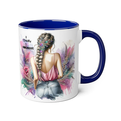 Artistic Narcissist Mug - 11oz Coffee Cup, Unique Gift, Inspirational Quote, Floral Design, Perfect for Friends & Family