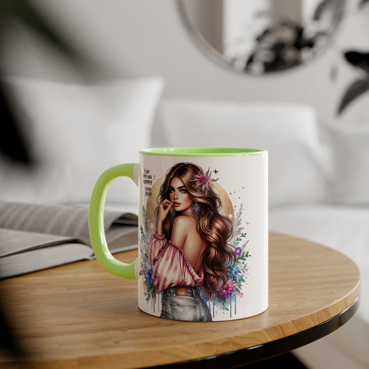I Am My Own Happily Ever After Boho Chic Accent Mug with Inspirational Quote, Gifts for Her, Self-Love Decor, Coffee Mug for Everyday Use, Unique Art Mug
