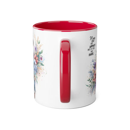 Money Can't Buy Happiness But It Can Buy Divorce Humoristic Inspirational Accent Mugs, Motivational Gift for Women, Floral Coffee Cup, Mother's Day Mug, Women Empowerment Drinkware