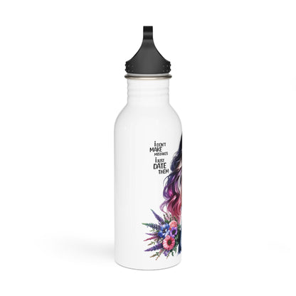 I Don't Make Mistakes, I Date Them Vibrant Stainless Steel Water Bottle, Motivational Quotes, Eco-Friendly Travel Mug, Floral Design, Gift for Her, Fitness Companion
