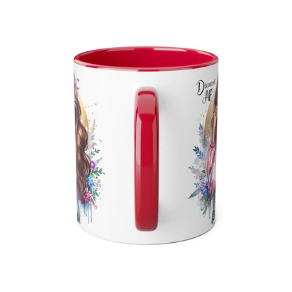 Empowered Diva Mug-Divorced AF, 11oz - Dreamy Floral Design, Perfect Gift for Divorced Friends, Birthday, Self-Care, Coffee Lovers