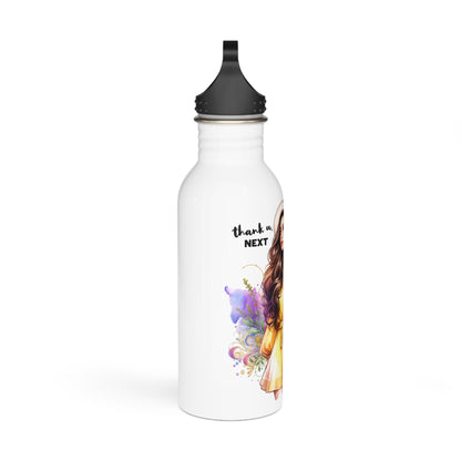 Thank U, Next Boho Floral Stainless Steel Water Bottle - Stylish Hydration, Eco-Friendly Travel Mug, Gift for Her, Adventure Companion, Summer Accessory