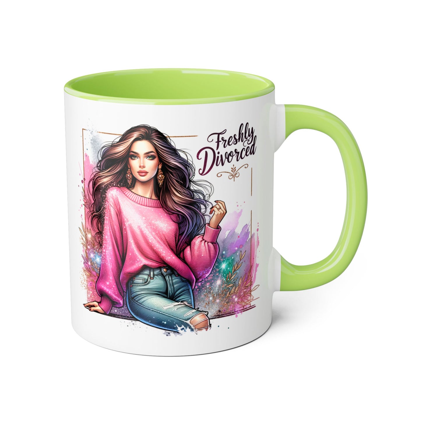 Freshly Divorced Accent Mug | Empowering Coffee Cup for Newly Single | Celebrate New Beginnings | Humorous Gift for Friends | Divorce [...]