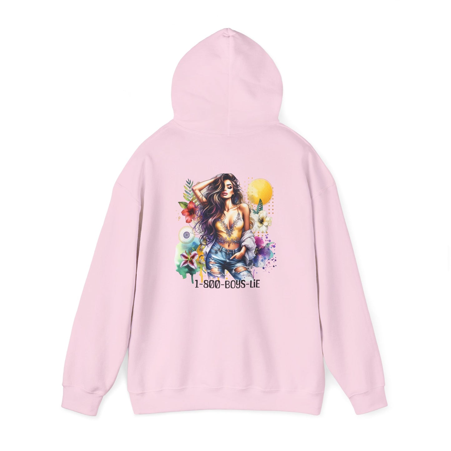 1-800-Boys-Lie Vibrant Floral Sweatshirt for Free Spirits, Comfortable Hoodie, Great for Spring, Casual Wear, Gift for Friends