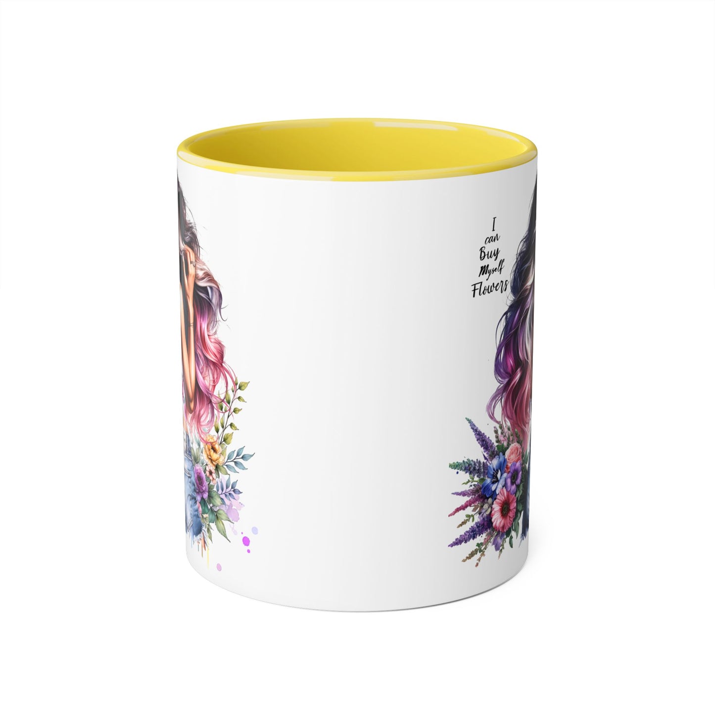 I Can Buy Myself Flowers Floral Accent Mug, Trendy Coffee Cup for Flower Lovers, Gift for Garden Enthusiasts, Home & Office Decor, Unique Floral Design