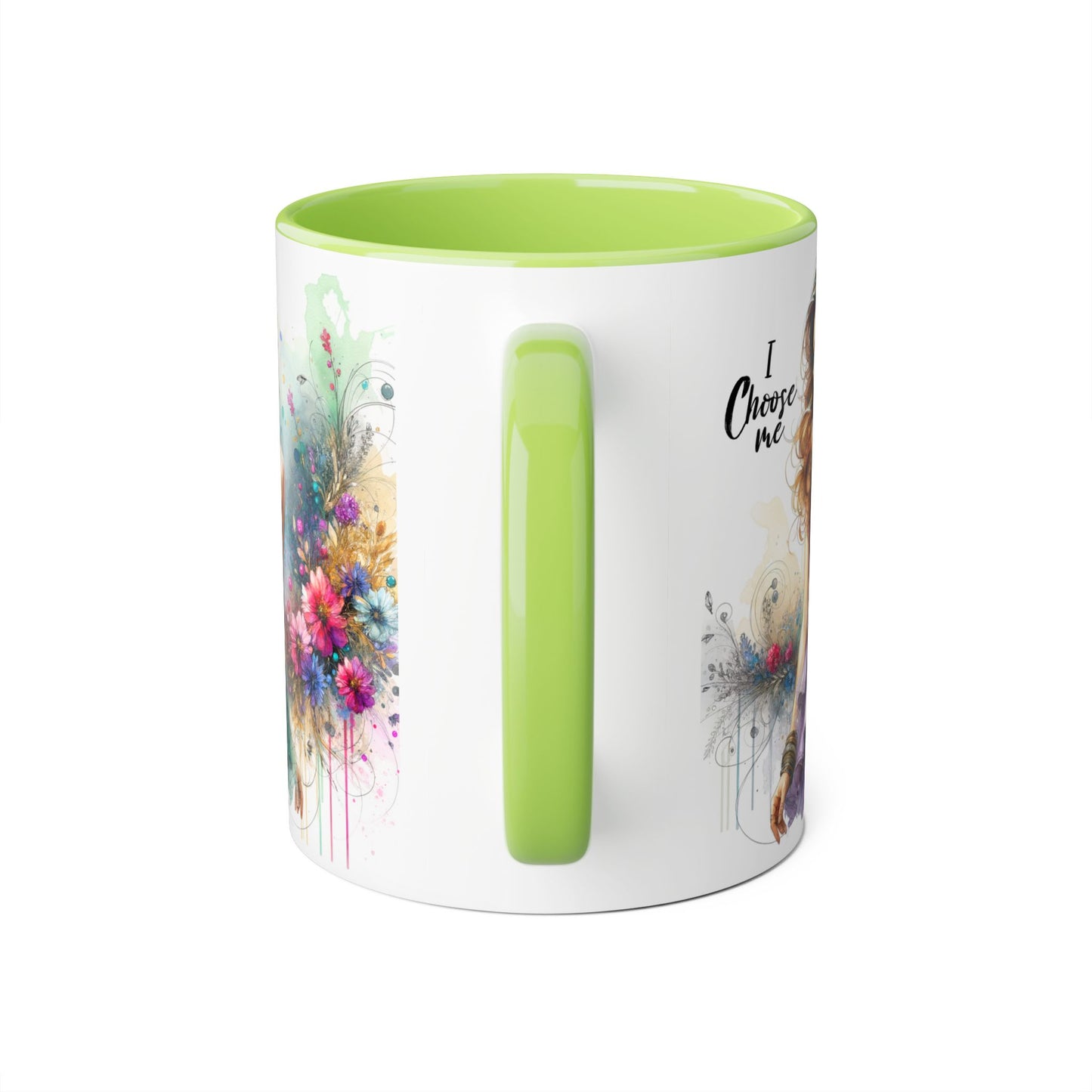 I Choose Me Empowerment Accent Mug - I Choose Me, Inspirational Coffee Cup, Self-Love Gift, Women’s Empowerment, Floral Décor, Motivational Drinkware