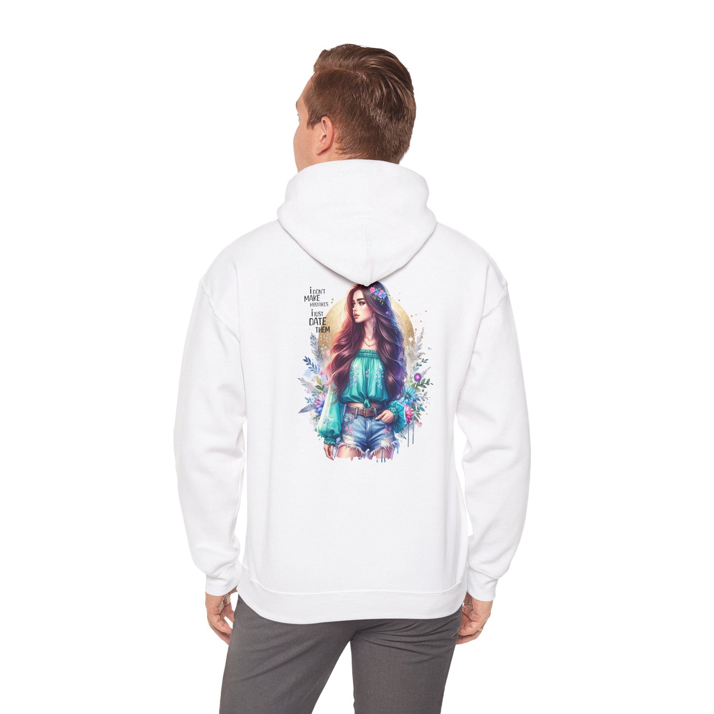 I Don`t Make Mistakes, I Just Date Them Whimsical Art Hoodie, Comfortable Unisex Sweatshirt, Boho Chic Gift, Cozy Streetwear, Perfect for Relaxed Days or Any Occasion