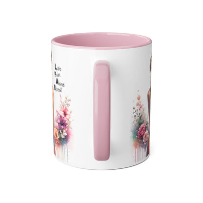 Artistic Floral Accent Mug - Inspirational Gift for Women, Coffee Lover's Decor, Unique Tea Mug, Perfect for Birthdays, Self-Care
