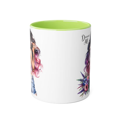 Dreamy Diva Accent Mug, Coffee Cup, Divorced AF Floral Design, Gift for Her, Unique Women’s Mug, Birthday Present, Relaxing Tea Cup