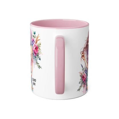 Floral Motivational Mug: "Dump Him" Coffee Cup, Gift for Friends, Inspirational Drinkware, Self-Care Coffee Mug, Cute Floral Mug