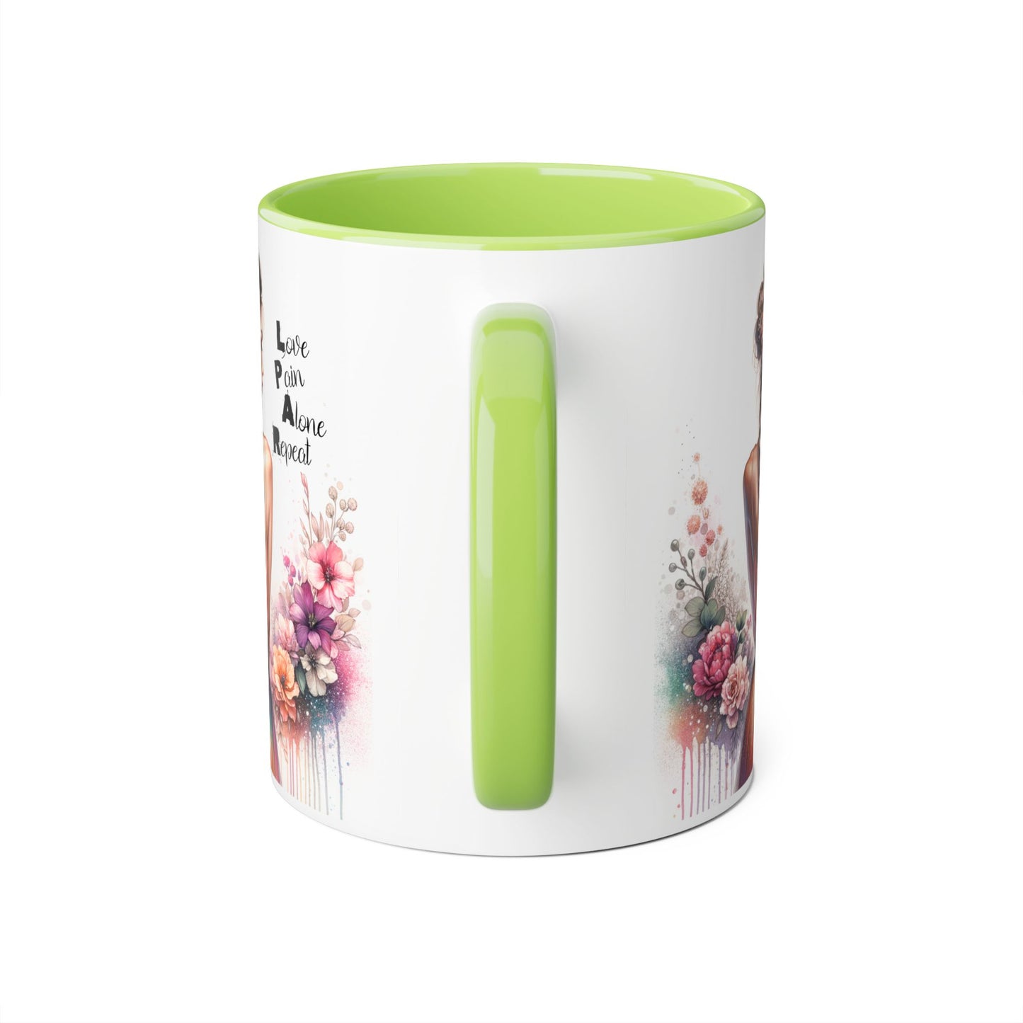 Artistic Floral Accent Mug - Inspirational Gift for Women, Coffee Lover's Decor, Unique Tea Mug, Perfect for Birthdays, Self-Care