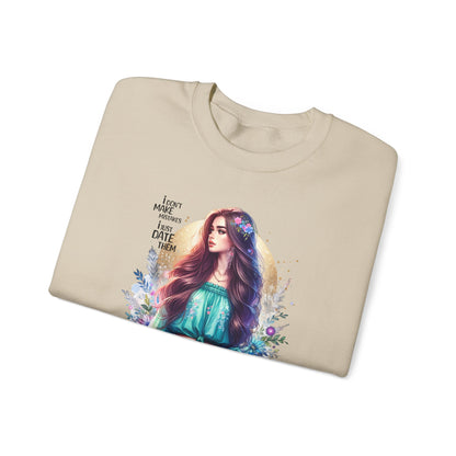 I Don`t  Make Mistakes, I Just Date Them Colorful Bohemian Crewneck Sweatshirt, Cozy Apparel, Unique Gift, Casual Wear, Inspirational Fashion, Artist Design