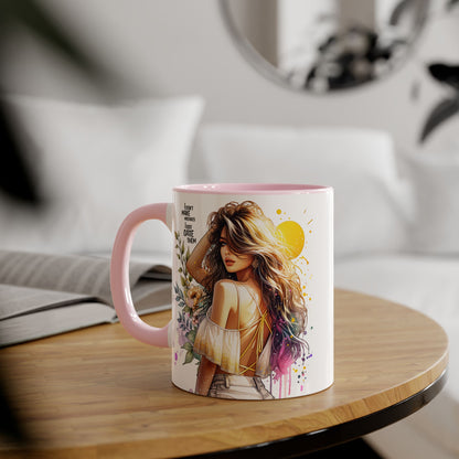 I Don't Make Mistakes, I Date Them Bohemian Floral Accent Mug, Inspirational Coffee Cup, Gift for Her, Art Coffee Mug, Unique Tea Mug, Home Decor