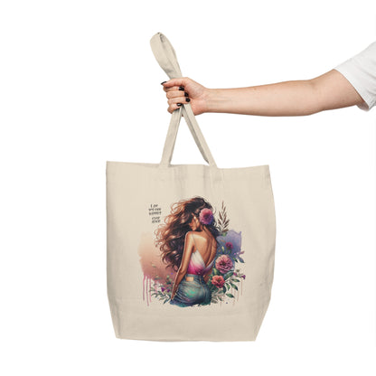I Am My Own Happily Ever  After Floral Artistic Tote Bag, Eco-Friendly Shopping Bag, Boho Style Gift, Market Tote, Summer Accessory, Women’s Handbag