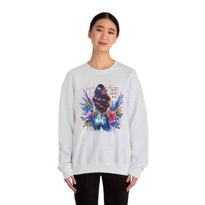 I'm Too Cute For My Ex Floral Art Crewneck Sweatshirt - Stylish, Cozy Unisex Sweatshirt for Casual Wear, Gift for Her, Fashion Trend, Inspirational Quote