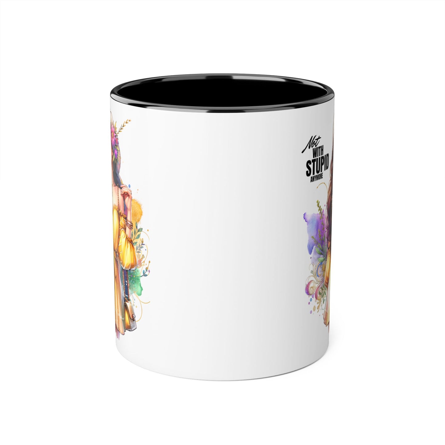 Not With Stupid Anymore Humoristic 11oz Accent Mug