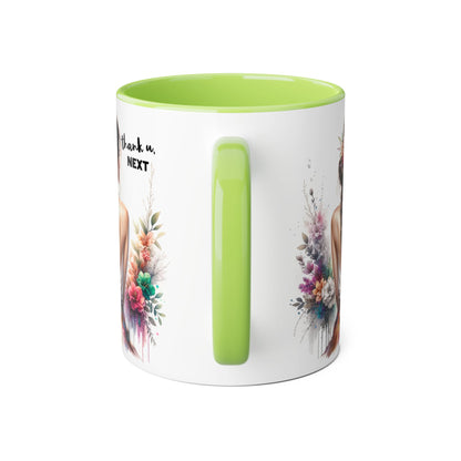 Thank U, Next Floral Thank You Accent Mug - Ideal Gift for Friends, Home Decor, Coffee Lovers, Birthday, Appreciation Moments, Artful Drinkware