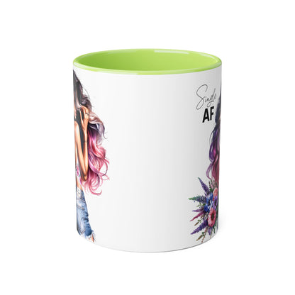 Single AF Bold Floral Single AF Accent Mug - Perfect for Coffee Lovers, Gifts for Her, Self-Care, Celebration, Home Decor