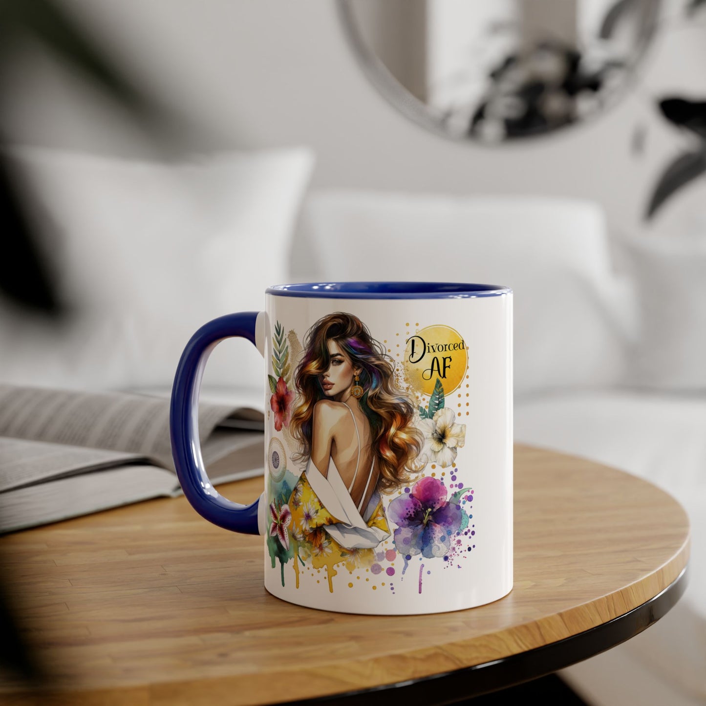 Vibrant Floral Accent Mug for Dreamers, Unique Coffee Cup, Gift for Her, Inspirational Beverage Mug, Boho Style Drinkware