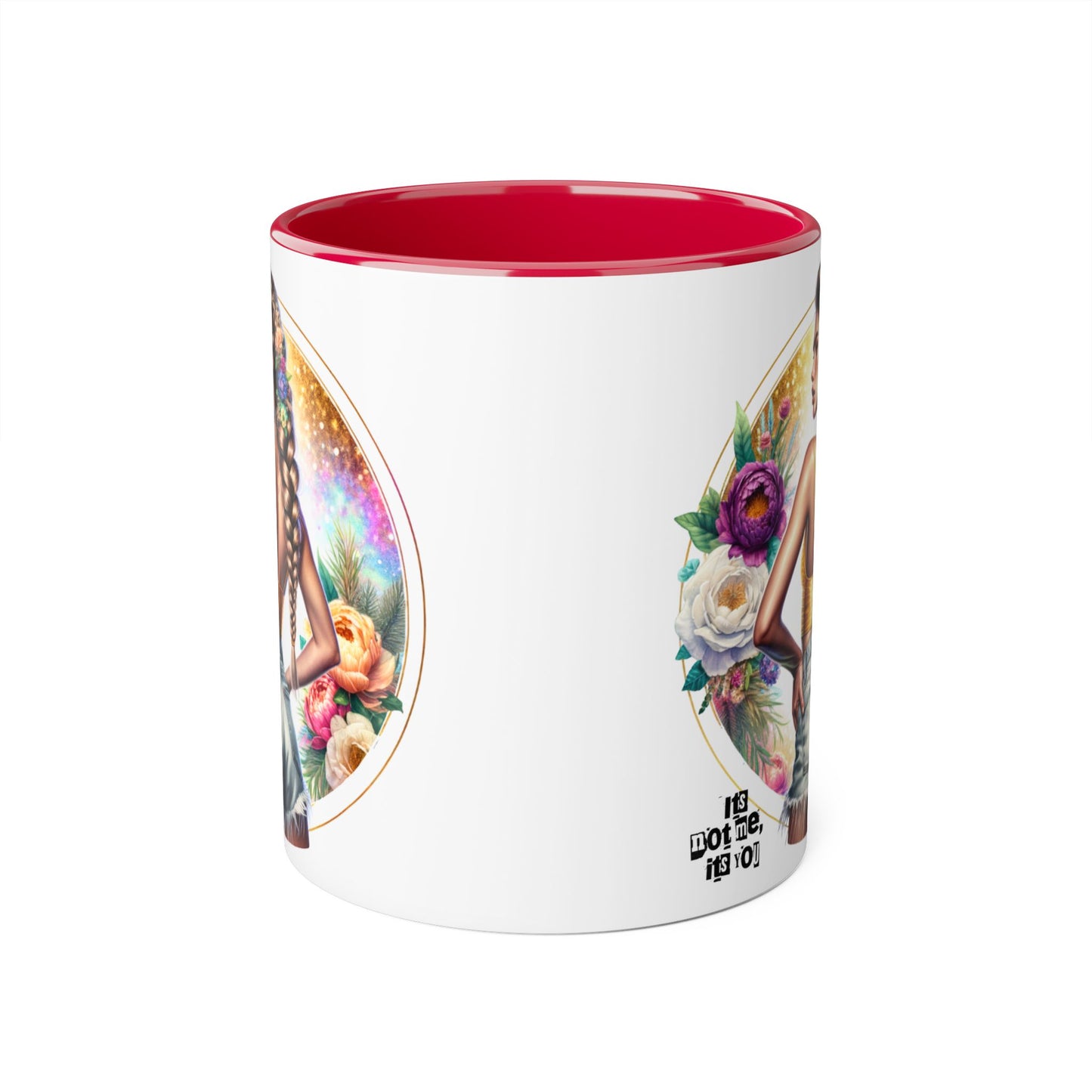 It's Not Me, It's You Humoristic Beautiful Floral Accent Mugs - Unique Coffee Cup for Art Lovers, Perfect Gift for Home Decor, Birthday, or Wedding
