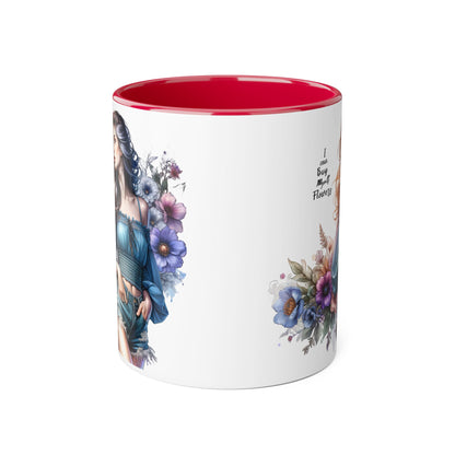 Floral Accent Mug - I Can Buy Myself Flowers , Gift for Her, Coffee Lover, Self-Care, Home Decor, Women Empowerment