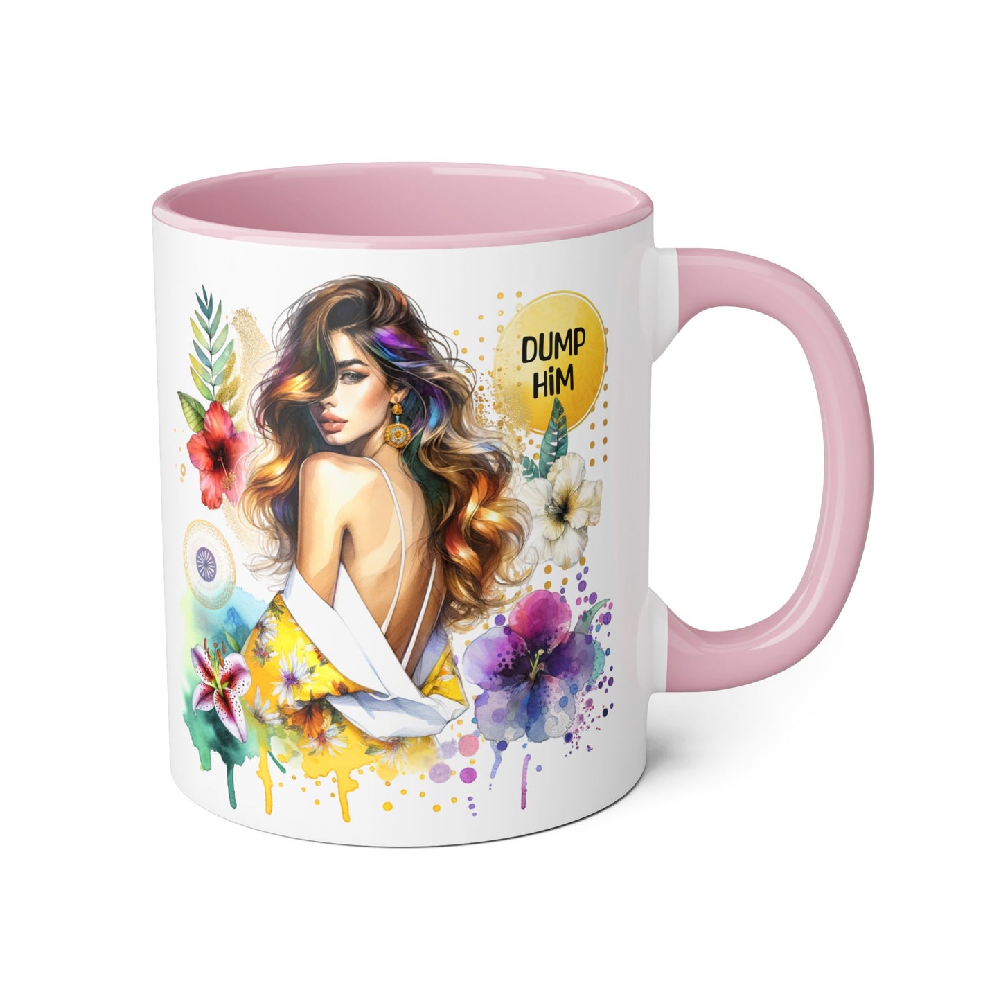 Colorful Inspirational Accent Mugs | Perfect Gift for Self-Love, Friendship, or Breakup Support