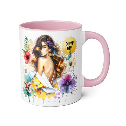 Colorful Inspirational Accent Mugs | Perfect Gift for Self-Love, Friendship, or Breakup Support