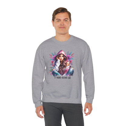 1-800-Boys-Lie Chic Floral Sweatshirt, Cozy Crewneck, Fall Fashion, Gift for Her, Self-Care Sweater, Cute Relaxed Fit