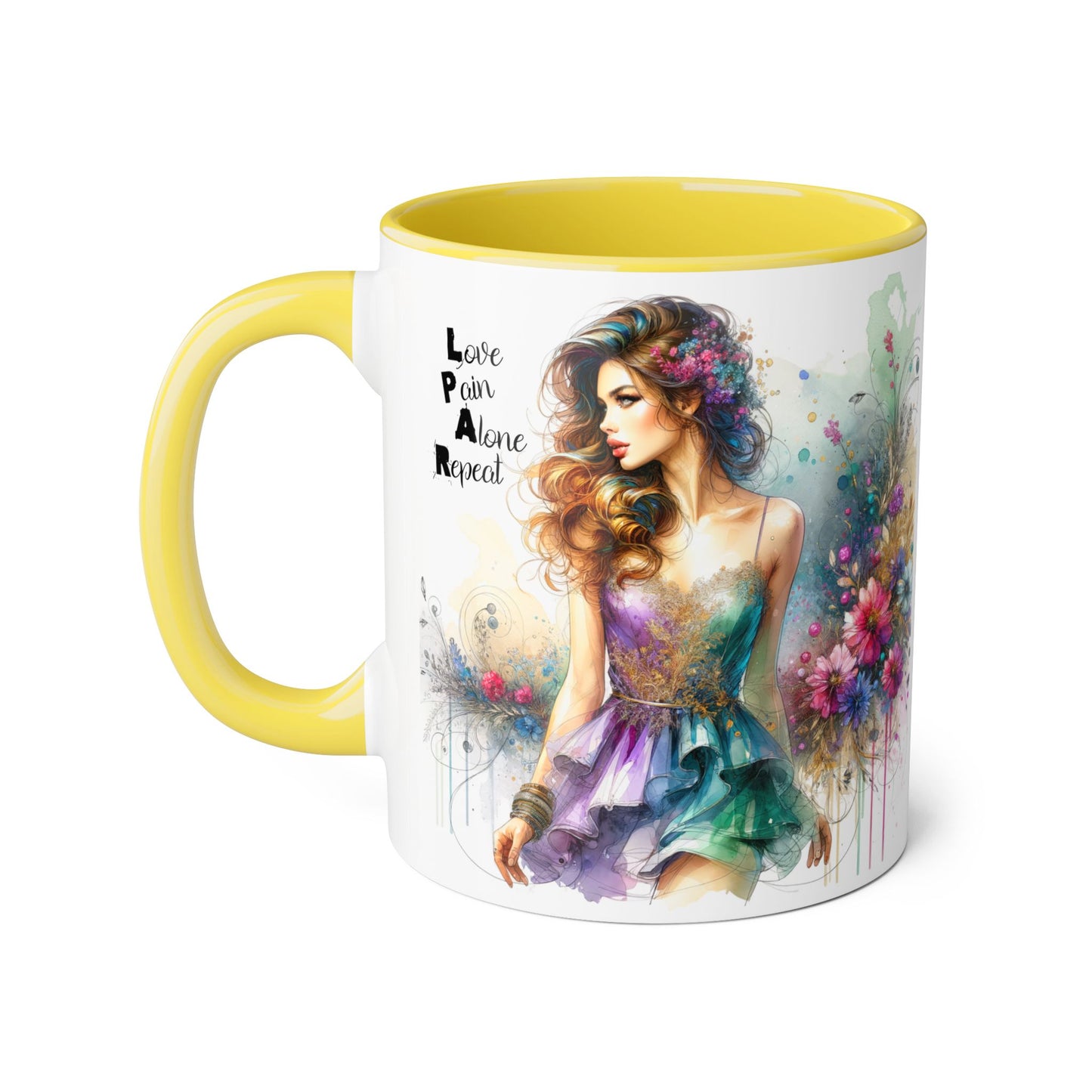 Whimsical Floral Accent Mugs, 11oz - Perfect for Coffee Lovers, Gift for Her, Home Decor, Birthday, Mother's Day