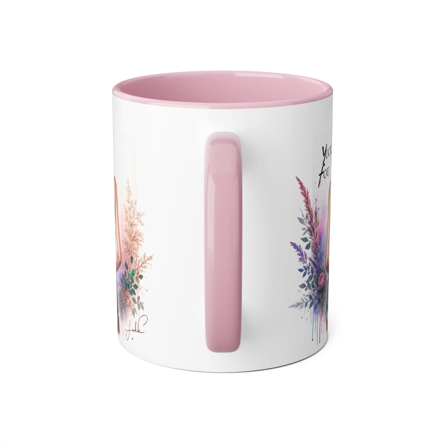Yuck Fou Stylish Floral Accent Mug, Gift for Friends, Motivational Coffee Cup, Cute Home Decor, Art Lover's Mug, Perfect for Holidays