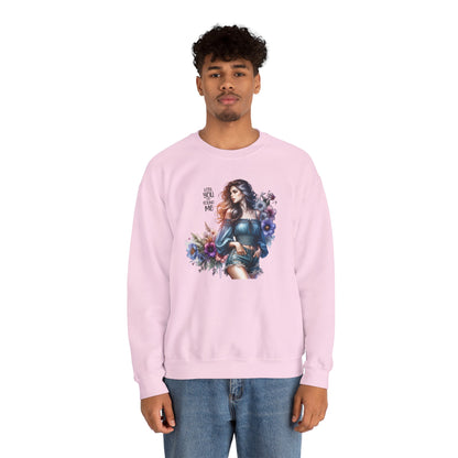 Lost You And Found Me Whimsical Floral Crewneck Sweatshirt | 'Until You Came to Me' Quote | Cozy Gift for Her, Floral Sweatshirt, Relaxed Style, Casual Wear