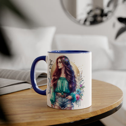 Money Can't Buy Happiness But It Can Buy Divorce Humoristic Inspirational Accent Mug, 11oz Coffee Cup for Boho Lovers, Unique Gift for Women, Flower Art Mug, Home Decor, Birthday Celebration