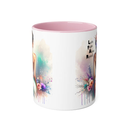 Boho Love Pain Alone Mug, Inspirational Gift, Handmade Coffee Cup, Artistic Ceramic Drinkware, Unique Home Decor