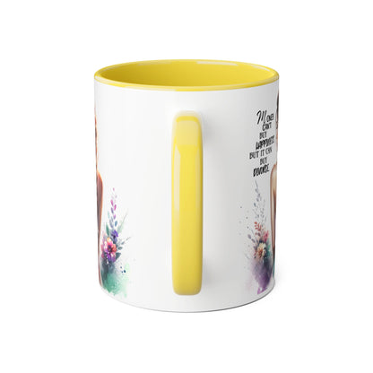 Money Can't Buy Happiness But It Can Buy Divorce Humoristic Inspirational Floral Accent Mug, 11oz Coffee Cup for Moms, Uplifting Gift for Mother's Day, Motivational Drinkware, Unique Art Mug